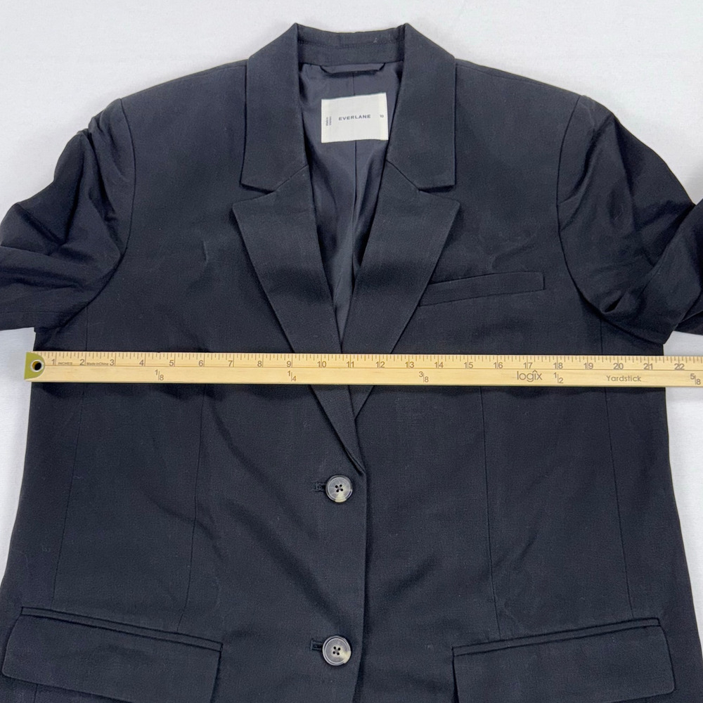 Everlane The Tencel Oversized Blazer Women's Size 10 Black Preppy Modern - Picture 12 of 15